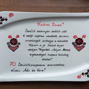 nagy 40 cm-s kínáló tál, sütis tál karácsonyra, névnapra, szülinapra, Otthon & Életmód, Konyhafelszerelés, tálalás, Tálalás, Kínálótál, Festett tárgyak, MESKA