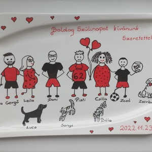 nagy 40 cm-s kínáló tál, sütis tál karácsonyra, névnapra, szülinapra - otthon & életmód - konyhafelszerelés, tálalás - tálalás - kínálótál - Meska.hu