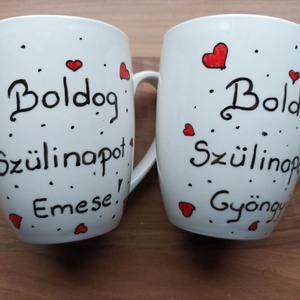 Páros bögre Valentin napra - otthon & életmód - konyhafelszerelés, tálalás - tálalás - teás- és kávés pohár, készlet - Meska.hu