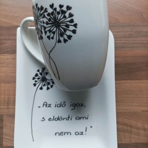 Egyedi teás szett Valentin napra, Otthon & Életmód, Konyhafelszerelés, tálalás, Tálalás, Teás- és kávés pohár, készlet, Festett tárgyak, MESKA