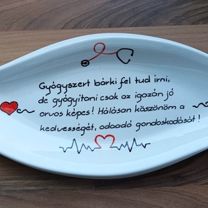köszönő ajándék orvosnak, nővérnek - otthon & életmód - konyhafelszerelés, tálalás - tálalás - kínálótál - Meska.hu