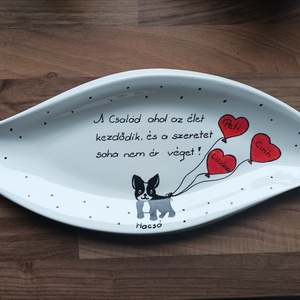 Karácsonyi levél alakú kínáló tál  - otthon & életmód - konyhafelszerelés, tálalás - tálalás - kínálótál - Meska.hu