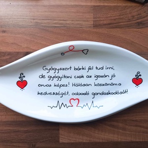 köszönő ajándék orvosnak, nővérnek - otthon & életmód - konyhafelszerelés, tálalás - tálalás - kínálótál - Meska.hu