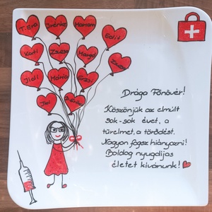 Búcsúajndék kolléganőnek, Otthon & Életmód, Konyhafelszerelés, tálalás, Tálalás, Kínálótál, Festett tárgyak, MESKA