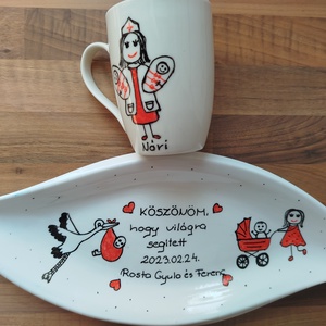 köszönő ajándék orvosnak nővérnek, Otthon & Életmód, Konyhafelszerelés, tálalás, Tálalás, Kínálótál, Festett tárgyak, MESKA