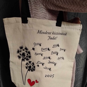 Pitypangos vászontáska ballagásra - táska & tok - bevásárlás & shopper táska - shopper, textiltáska, szatyor - Meska.hu