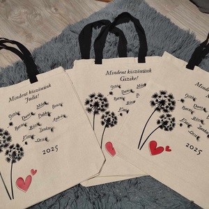 Pitypangos vászontáska ballagásra, Táska & Tok, Bevásárlás & Shopper táska, Shopper, textiltáska, szatyor, Fotó, grafika, rajz, illusztráció, MESKA
