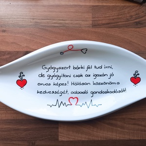 köszönő ajándék orvosnak, nővérnek , Otthon & Életmód, Konyhafelszerelés, tálalás, Tálalás, Kínálótál, Festett tárgyak, MESKA