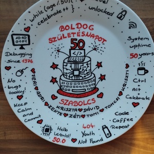 Szülinapi tányér megrendelésre , Otthon & Életmód, Konyhafelszerelés, tálalás, Tálalás, Kínálótál, Festett tárgyak, MESKA