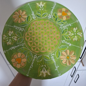 Élet Virága mandala -30cm- - művészet - festmény - akril - Meska.hu