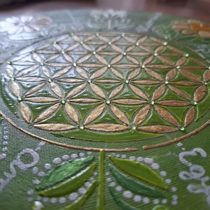 Élet Virága mandala -30cm- - művészet - festmény - akril - Meska.hu