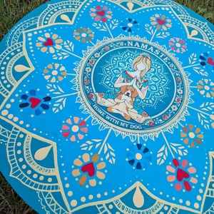 Meditáló kutyusos mandala - művészet - festmény - akril - Meska.hu