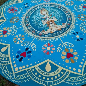 Meditáló kutyusos mandala - művészet - festmény - akril - Meska.hu