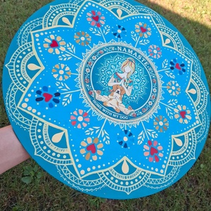 Meditáló kutyusos mandala - művészet - festmény - akril - Meska.hu