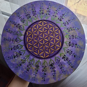 Levendulás élet virága mandala, Művészet, Festmény, Akril, Festészet, MESKA