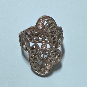 Antik kézműves ezüstözött bronz köves gyűrű 17,5 mm - Meska.hu