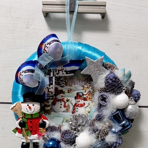 Hóember kavalkád - karácsony - adventi díszek - adventi ajtódísz - Meska.hu