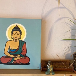 Buddha - festmény - művészet - festmény - akril - Meska.hu