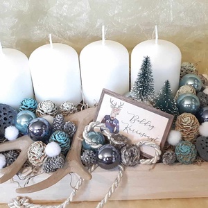 Szarvasagancs adventi asztaldísz - Meska.hu