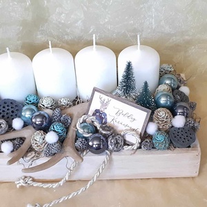 Szarvasagancs adventi asztaldísz - karácsony - adventi díszek - adventi asztaldísz - Meska.hu