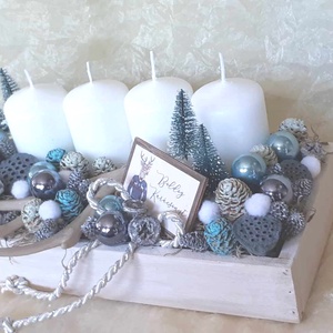 Szarvasagancs adventi asztaldísz - karácsony - adventi díszek - adventi asztaldísz - Meska.hu