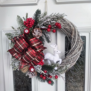 Téli ajtódísz - karácsony - adventi díszek - adventi ajtódísz - Meska.hu