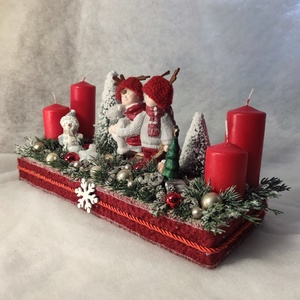 Extra méretű adventi asztaldísz - karácsony - adventi díszek - adventi asztaldísz - Meska.hu