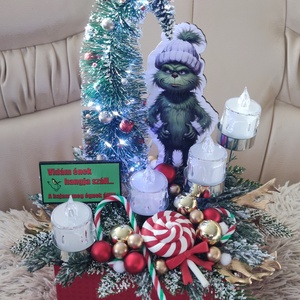 Grincs adventi asztaldísz  - Meska.hu