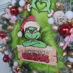 Grincs ajtódísz - karácsony - adventi díszek - adventi ajtódísz - Meska.hu
