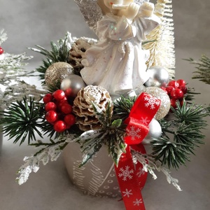 Angyalkás asztaldísz 3 darabos szett - karácsony - adventi díszek - adventi asztaldísz - Meska.hu