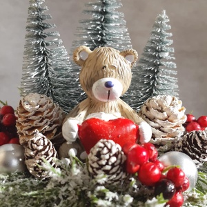 Macis fenyős asztaldísz - karácsony - adventi díszek - adventi asztaldísz - Meska.hu