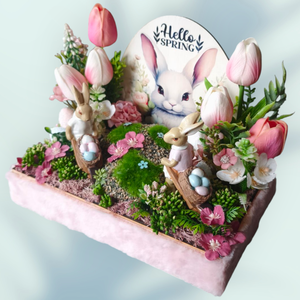 Nyuszitesók- húsvéti, tavaszi asztaldísz - otthon & életmód - dekoráció - asztal és polc dekoráció - asztaldísz - Meska.hu