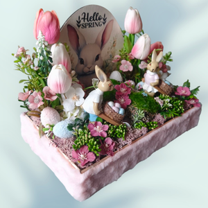 Nyuszitesók- húsvéti, tavaszi asztaldísz - otthon & életmód - dekoráció - asztal és polc dekoráció - asztaldísz - Meska.hu