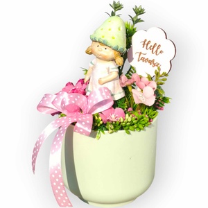 Eperkislány tavaszi asztaldísz - otthon & életmód - dekoráció - asztal és polc dekoráció - asztaldísz - Meska.hu