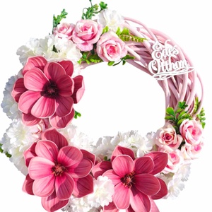 Mályva-fehér magnóliás tavaszi ajtódísz - otthon & életmód - dekoráció - ajtó- és ablak dekoráció - ajtódísz & kopogtató - Meska.hu