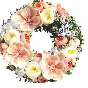 Barack-krém magnóliás tavaszi ajtódísz - Meska.hu