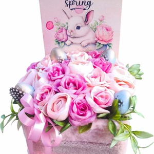 Nyuszis húsvéti virágbox - Meska.hu