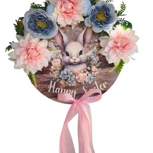 Happy Easter ajtódísz, Otthon & Életmód, Dekoráció, Ajtó- és ablak dekoráció, Ajtódísz & Kopogtató, Virágkötés, MESKA