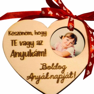 Anyák napi köszönet szív saját fotóval, ami később kulcstartóként használható - esküvő - emlék & ajándék - szülőköszöntő ajándék - Meska.hu