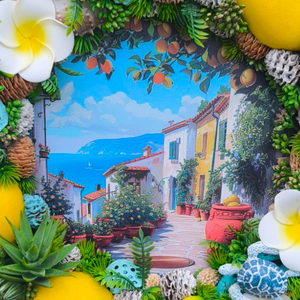 Amalfi nyár ajtódísz - otthon & életmód - dekoráció - ajtó- és ablak dekoráció - ajtódísz & kopogtató - Meska.hu