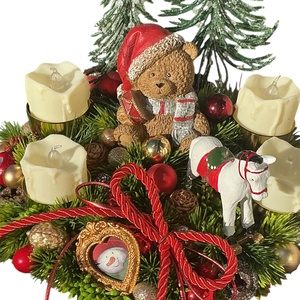 Nosztalgia karácsony-talpas adventi asztaldísz - karácsony - adventi díszek - adventi asztaldísz - Meska.hu