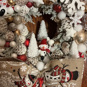 Let it snow-hóemberes ajtódísz - karácsony - karácsonyi lakásdekoráció - karácsonyi ajtódíszek - Meska.hu