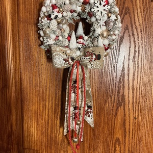 Let it snow-hóemberes ajtódísz - karácsony - karácsonyi lakásdekoráció - karácsonyi ajtódíszek - Meska.hu