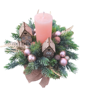 Adventi asztaldísz gyertyával - Meska.hu