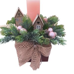 Adventi asztaldísz gyertyával - karácsony - adventi díszek - adventi asztaldísz - Meska.hu