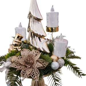 Arany talpas adventi asztaldísz - karácsony - adventi díszek - adventi gyertyadíszek és koszorúdíszek - Meska.hu