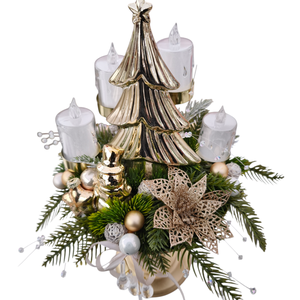 Arany talpas adventi asztaldísz - Meska.hu