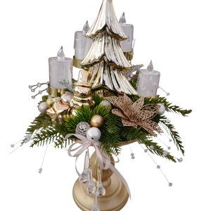 Arany talpas adventi asztaldísz - karácsony - adventi díszek - adventi gyertyadíszek és koszorúdíszek - Meska.hu