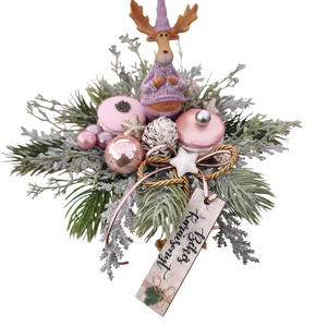 Pocakos szarvas asztaldísz - karácsony - adventi díszek - adventi asztaldísz - Meska.hu
