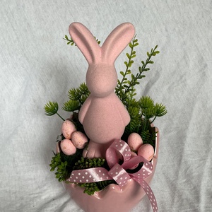 Nyuszi tojásban - húsvéti asztaldísz - ünnepi díszek, dekorációk - húsvéti díszek és dekorációk - húsvéti asztaldíszek - Meska.hu